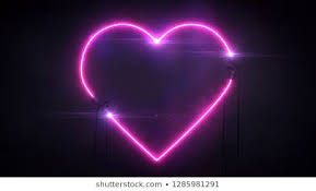 Neon Violet Light Heart Shape On Dark Background Love And Romance 3d Illustration Sign On Black Stock Images Free Neon Royalty Free Images