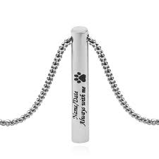Lovelight urns pet cremation jewelry collection. Customized Engrave Pet Memorial Urn Necklace Double Paw Print Engrave Cylinder Cremation Necklace For Pets Dog Cat Ashes Buy At The Price Of 3 00 In Aliexpress Com Imall Com