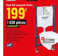 offre pack wc suspendu groche chez brico depot