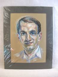 Mid-Century Male Portrait Drawing, Original Vintage Wall Art Masculine Home  Décor