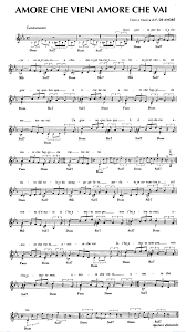 Amore Che Vieni Amore Che Vai Sheet Music Piano Man Sax