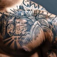 Warrior Chest Tattoo Best Chest Tattoos For Men Cool Chest Tattoo Ideas Designs Tattoos Ta Tattoos For Guys Badass Chest Tattoo Men Mens Shoulder Tattoo