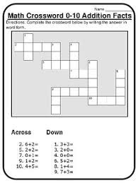 While others will benefit from a more verbal medium provided by a math crossword puzzle. Free Addition Crossword Puzzle Addition Math Crossword Addition Facts Word Form