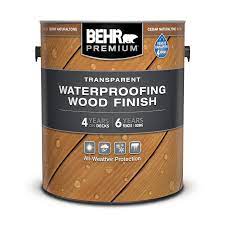 Natural cedar is a common type of material used in exterior settings, both for roofs and siding. Transparent Waterproofing Wood Finish Behr Premium Behr