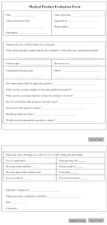 Medical Product Evaluation Form Editable Forms