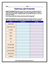 Who Else Wants Students Who Understand The Concept Of Different Properties Of Light Students Will Predict Whethe Science Resources Science Lessons Science Tpt