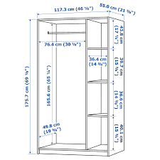 Fitted wardrobes help you maximise the space you've got to create lots of storage you need. Kleppstad Wardrobe With 3 Doors White 117x176 Cm