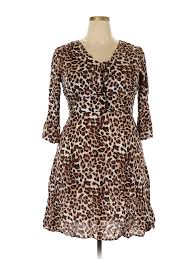 Details About Suzanne Betro Women Brown Casual Dress 1x Plus