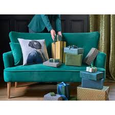 Divani letto per arredo moderno. Divano 2 Posti In Velluto Blu Petrolio Leon Maisons Du Monde