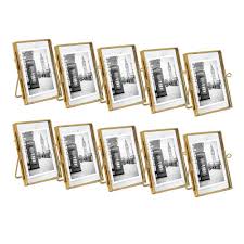 Black And Gold Picture Frames 4x6 Amazon Com Isaac Jacobs 4x6 Antique Gold Vintage Style Brass And Glass Metal Floating Desk Photo Frame Verti Floating Picture Frames Frame Picture Frames