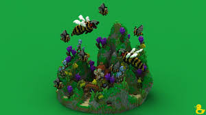 /summon minecraft:bee ~ ~ ~ . Minecraft Bee Compact Spawn Lobby Minecraft Schematic Store Www Schematicstore Com