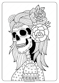 I love the idea of combining sugar after downloading your coloring book, print it. Printable Day Of The Dead Adult Coloring Pages 02
