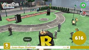 Super mario odyssey 's jump rope challenge is supposed to be a test of timing but a simple glitch has loaded the leaderboards with superhuman scores. Super Mario Odyssey The Plumber Jumped Over The Moon