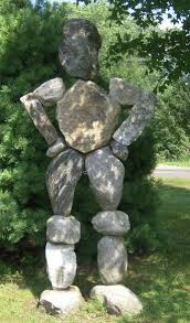 Stone Person Rock Man Landscape Design Garden Sculpture Outdoor Decor