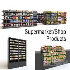 3d Models Shop Store Shop Supermarket Products Rack Supermarket Shopping Rack