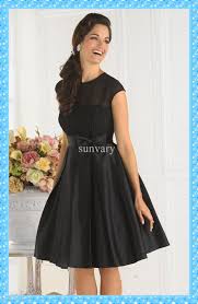 Wholesale Cocktail Dress Buy Simple Cheap Black Cocktail Dress A Line Jewel Cap Taffeta Bridesmaid Dress Satin Bridesmaid Dresses Vintage Bridesmaid Dresses