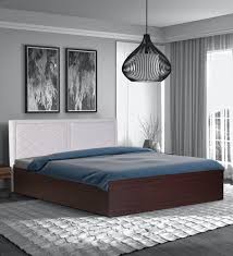 Memory foam, pillow top, adjustable, inner spring Buy Qunitino King Size Bed With Upholstered Headboard And Storage In Walnut Finish Casacraft By Pepperfry Online King Size Upholstered Beds Beds Furniture Pepperfry Product