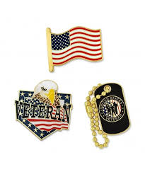 Pinmart S Veteran American Flag Dog Tag Pin Patriotic Enamel Lapel Pin Set Ct182ioz65h Enamel Lapel Pin Lapel Pins Veterans Flag