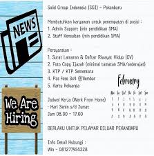 Since its establishment in 1997, pt rifansi dwi putra (pt rdp) has already achieved an impressive track record in indonesia in the oil and gas industries and performs design engineering, procurement, construction and installation project for pt. Lowongan Kerja Solid Group Indonesia Sgi Pekanbaru Maret 2021 Karir Riau