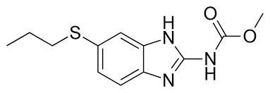 Albendazole is a broad-spectrum antihelmintic and antiprotozoal agent of the benzimidazole type.[3] It is used for the treatment of a variety of intestinal parasite infections, including ascariasis, pinworm infection, hookworm infection, trichuriasis, strongyloidiasis, taeniasis, clonorchiasis, opisthorchiasis, cutaneous larva migrans, giardiasis, and gnathostomiasis, among other diseases.