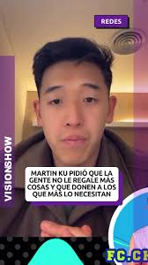 📢 El ex GH Martín Ku habló con su fan club y les pidió a sus seguidores  que no gasten más dinero en él ni en hacerle regalos. En su lugar, les  sugirió que ayuden a refugios y hospitales con donaciones ...