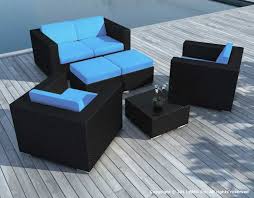 salon de jardin 4 a 6 places en resine noire avec coussins del 0111 salon de jardin resine mobilier de jardin design salon de jardin