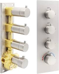 Check spelling or type a new query. Amazon Com Homedec Heavy Solid Brass Concealed 3 Outlet Thermostatic Shower Diverter Mixer Valve Brushed Nickel Can Run Simultaneously Flows Can Be Controlled Everything Else