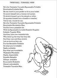 Twistable Turnable Man One Of My Favorite Poems As A Kid English Poems For Kids Kids Poems Poetry For Kids