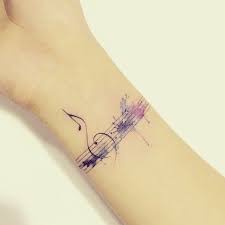 Superb music note tattoo on wrist. Facebook