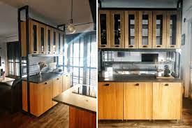 A room divider is an easy and affordable way to create a home office where there wasn't one before or just turn a studio apartment into one with bedroom plus living room. Amazing Open Kitchen With Cabinets As Space Divider Ikea Hackers
