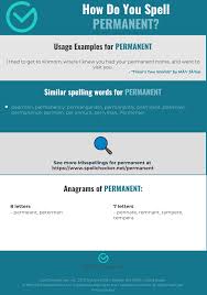 Correct Spelling For Permanent Infographic Spellchecker Net
