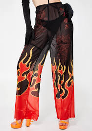 Flame Print Beach Trousers