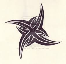 Tattoo designs often include a verse from the bible. Black Ink Tribal Star Tattoo Design Idea