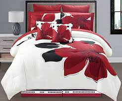Black And White Comforter Set King 12 Pieces Burgundy Red Black White Grey Floral Comforter Bedinabag Set King Size Bedding Sheets Want Burgundy Bedding Bed Comforters Beautiful Bedroom Set
