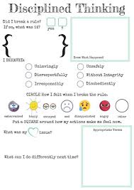 Disciplined Thinking Worksheet In 2020 Kids Behavior Worksheets Discipline