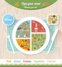 Vegan Healthy Diet And Eatwell Plate Concept Food Icons And