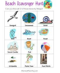Beach Scavenger Hunt For Toddlers And Preschoolers Free Printable Scavengerhunt Toddlers Preschoole Beach Scavenger Hunt Toddler Preschool Scavenger Hunt