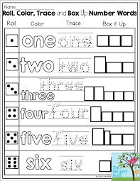 Roll Color Trace And Box Up Number Words Fun For Kindergarten Spelling Practice Sight Words Kindergarten Sight Words Word Work Kindergarten