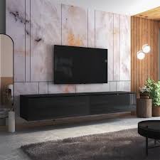 Sobriété, élégance et minimalisme résument ce meuble tv de salon trend. Meuble Tv Skylara 200 Cm Noir Mat Noir Brillant Style Moderne Cdiscount Maison