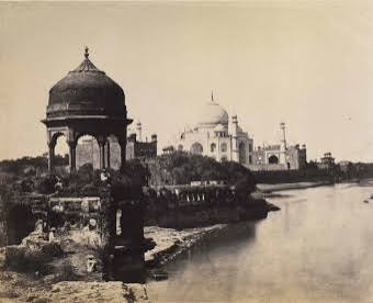 The Taj Mahal from the Gateway", late 19th century triptych panorama | Aζ South Asia