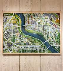 New student artwork at Wilson Library features a campus map built from the  green ground up