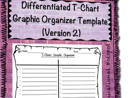 Differentiated T Chart Graphic Organizer Template Horizontal Version