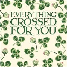 Here's wishing you success in everything you do! Good Luck Card Everything Crossed For You Lucky Clovers By Emma Bridgewater Highworth Emporium