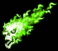 Harvest moon unusual hat effect unusual_storm_secret True Fire Green Flaming Skull Decal Sticker
