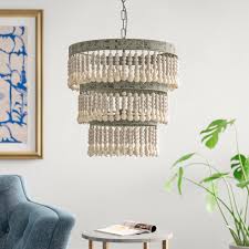 Corbin 3 Light Unique Statement Tiered Chandelier With Wood Accents Reviews Joss Main