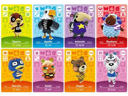 Animal Crossing New Horizons Amiibo Cards Sparro Baabara Rolf Maple Antonio Soleil Apollo Derwin In 2020 Animal Crossing Animal Crossing Villagers Animals