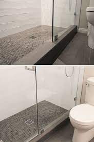 Pressed tiles require more prominent grout lines and the rounded edges allow for a smoother transition. Bathroom Tile Ideas Grey Hexagon Tiles