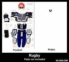 American football is a game played between two teams and consists of 11 players in each of the two teams, with unlimited substitutions. Rugby Vs American Football Protection 9gag