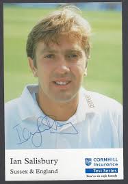 AOP Cornhill Test Cricket Series signed card Series H IAN SALISBURY