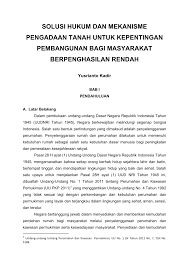 Capung masuk rumah sering dikaitkan dengan berbagai macam pertanda. Pdf Solusi Hukum Dan Mekanisme Pengadaan Tanah Untuk Kepentingan Pembangunan Hunian Bagi Masyarakat Berpenghasilan Rendah